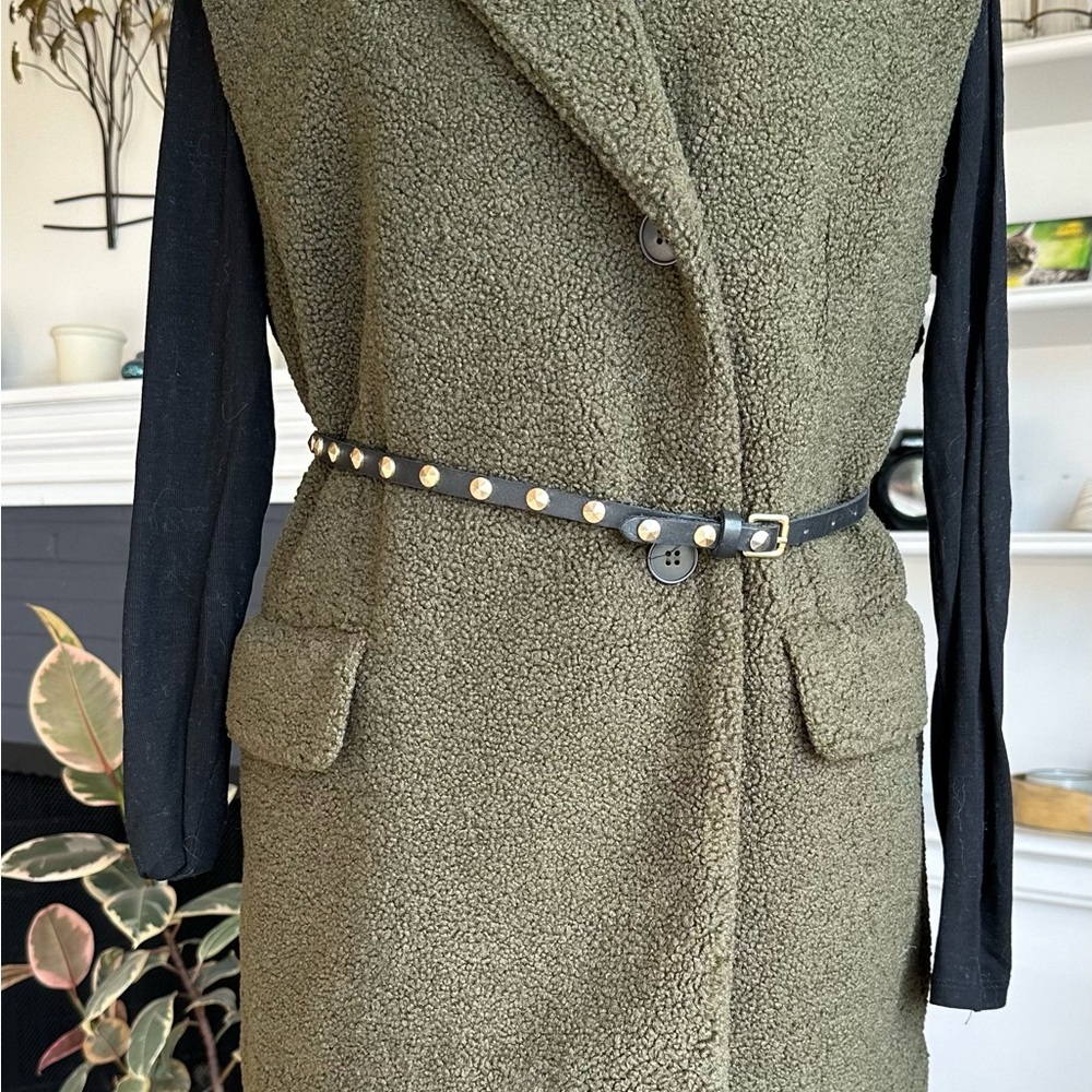 H&M Teddy Sherpa Dark Khaki Sleeveless Jacket - Picture 5 of 5